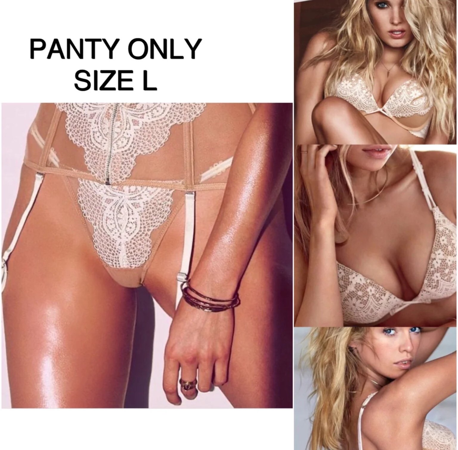 VS vintage nude white coconut strappy itsy panty
