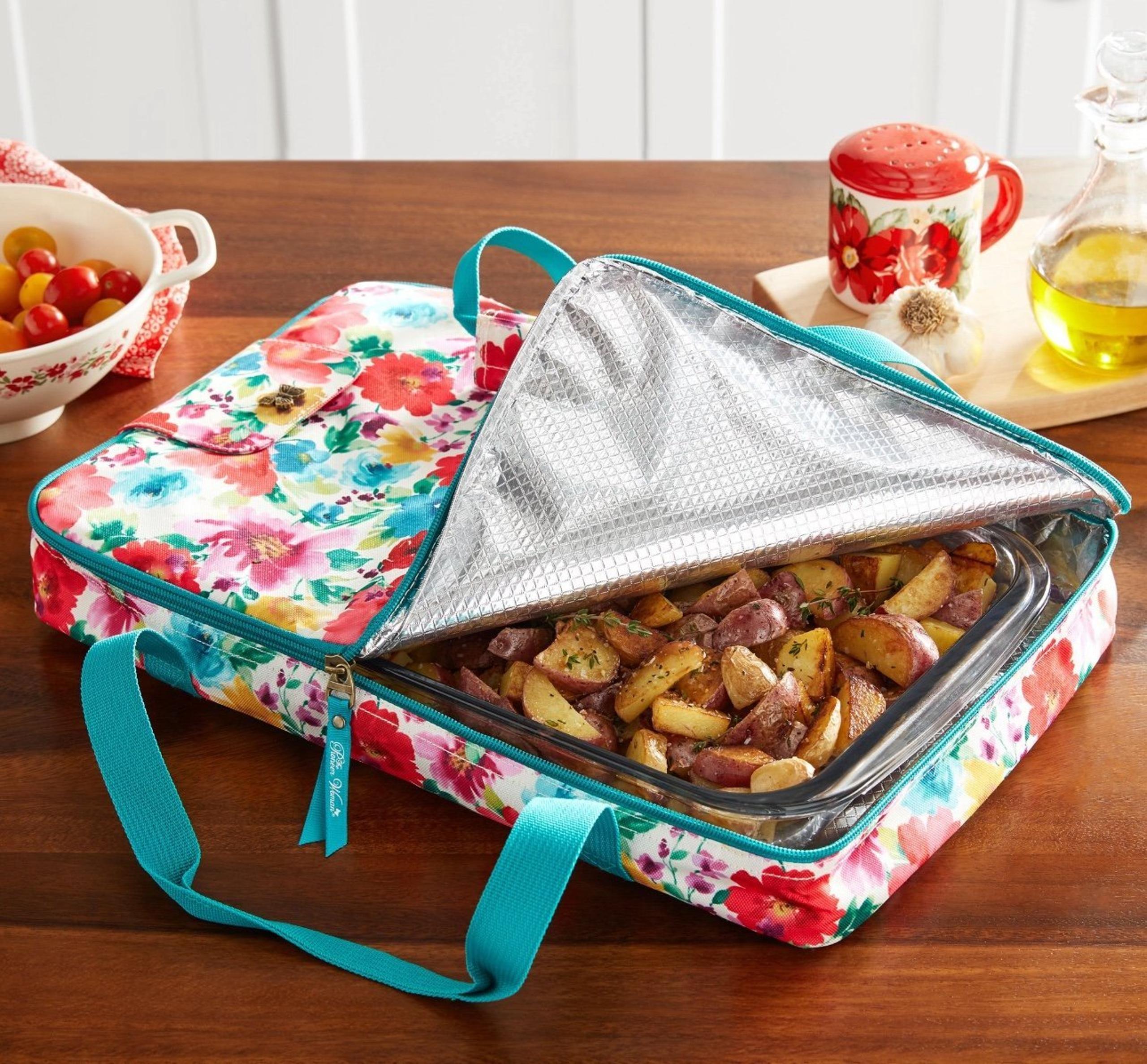 The Pioneer Woman Breezy Blossom Foldable Food Storage Tote NWT!!FIRM