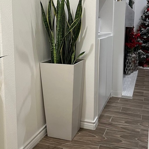 Set of 2 Tall Outdoor Planters 24 Inch, Large Planters for Indoor Outdoor