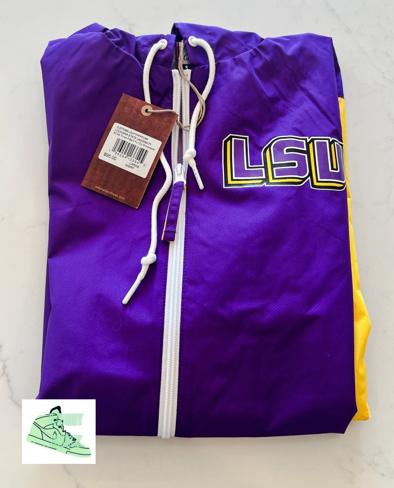 L - Mitchell and Ness LSU Tigers Windbreaker - Brand New with Tags