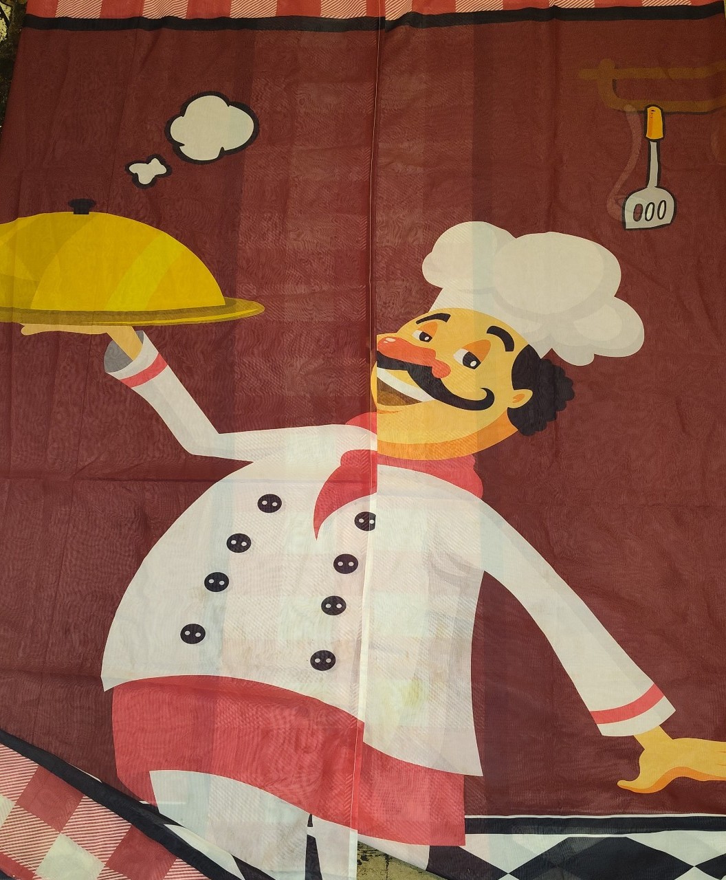 Fat chef sheer curtains