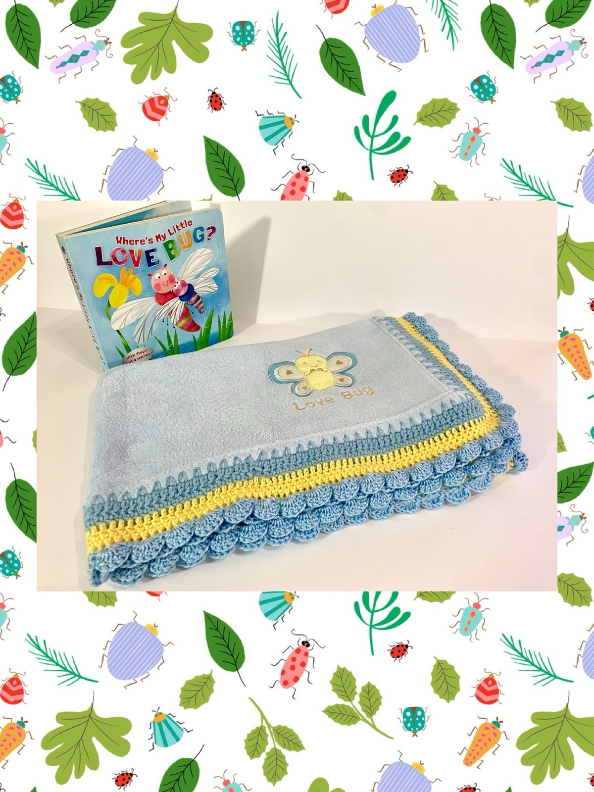 Where's my Love Bug Crochet Baby Blanket and Book Gift Set