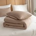 ROSGONIA Taupe brown comforter set (twin size)