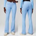 Fabletics Womens Oasis Rib HW Crossover V-Waist Kick Flare Active Yoga Pants S