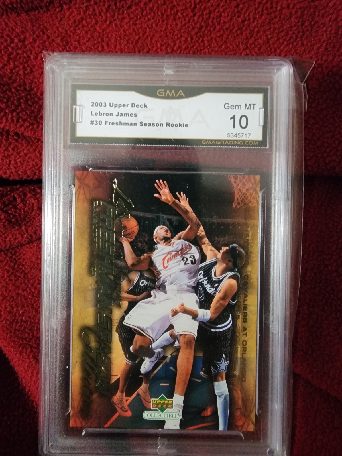Lebron james rookie 2003 freshmen year grade 10 ud cavs lakers nba