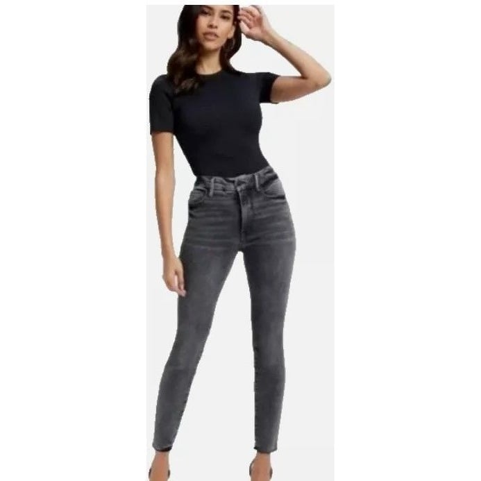 Good American Good Waist Cropped Size 10/30 Washed Black GWCJS257BT NWT 149 Jea