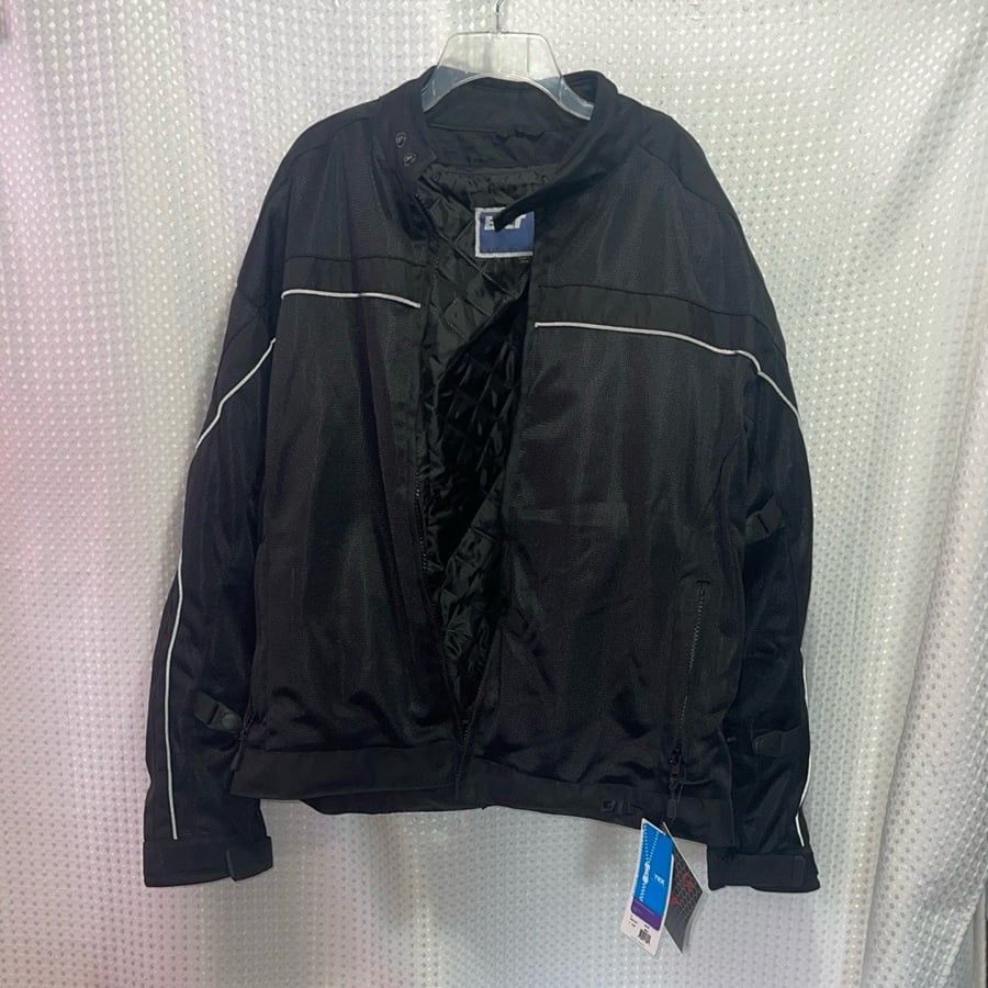 Bilt Bike Techno 2.0 Mens Sz 4XL Black Mesh Padded Motorcycle Full Zip NEW