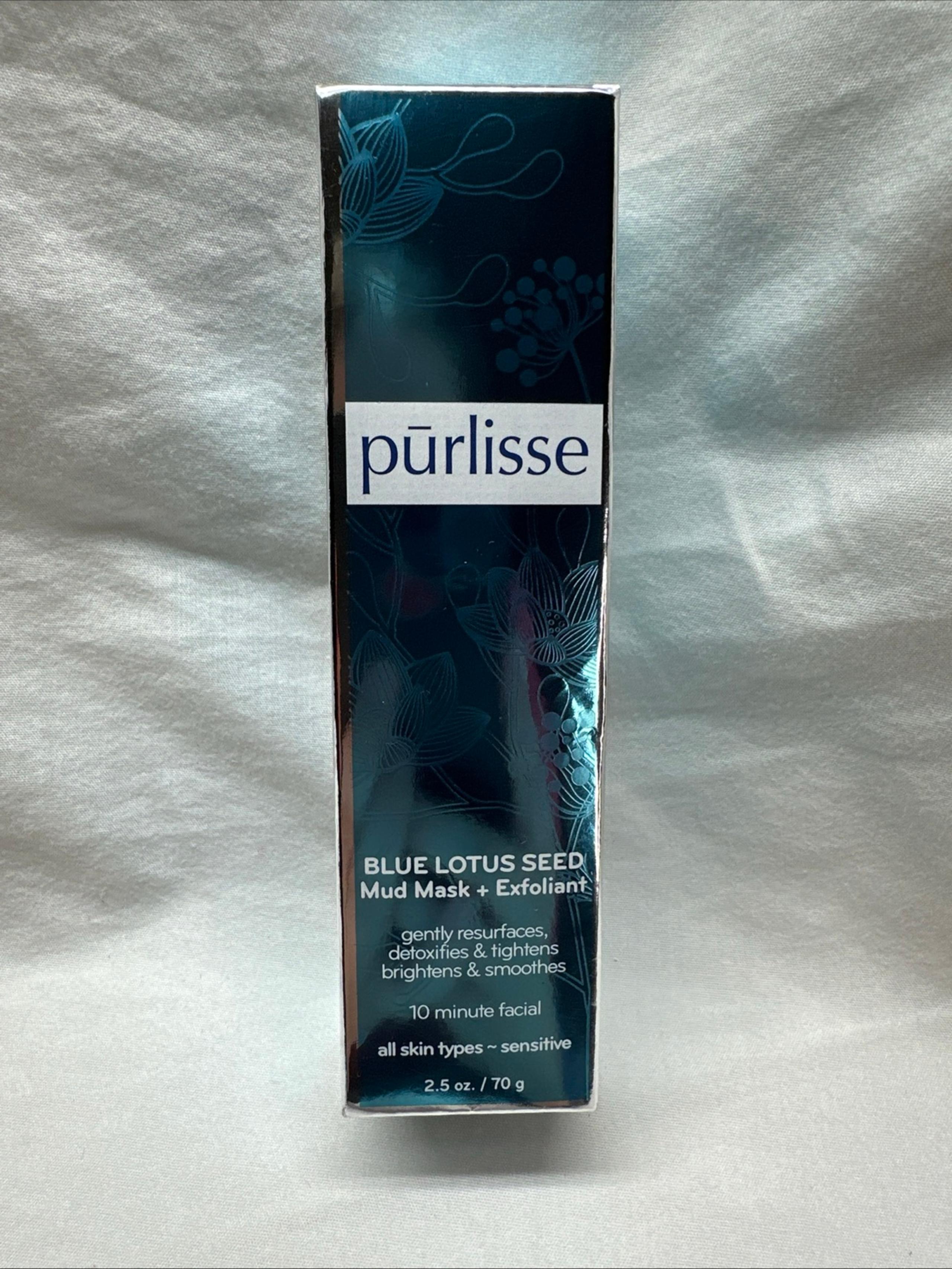 PURLISSE Blue Lotus Seed Mud  + Exfoliant NEW 2.5 oz /70mL Full Size Pur Lisse