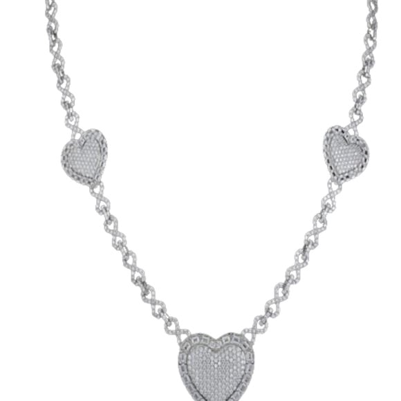 925 Sterling Silver MOISSANITE Infinity Heart Chain