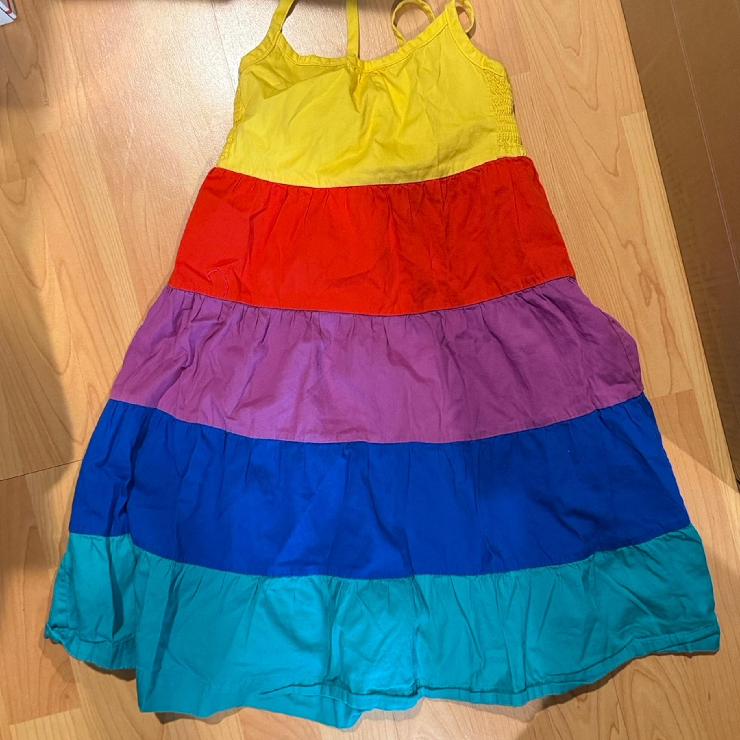 Hanna Andersson Rainbow Twirl Summer Dress girls size 100 4