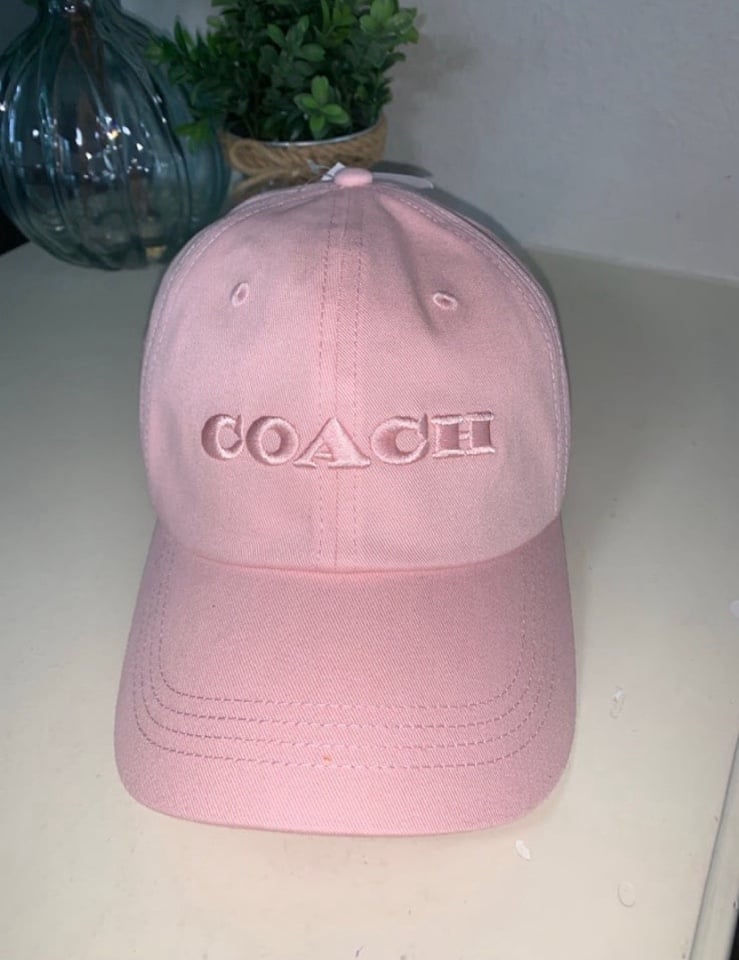 Coach Pink Blush Embroidered Baseball Hat Cap