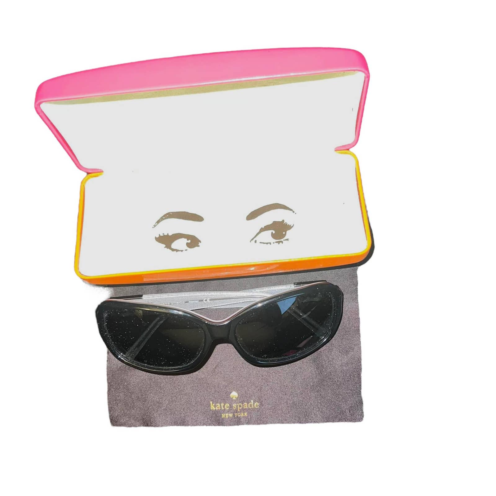Kate Spade New York Full Rim Polarized Black White Sunglasses