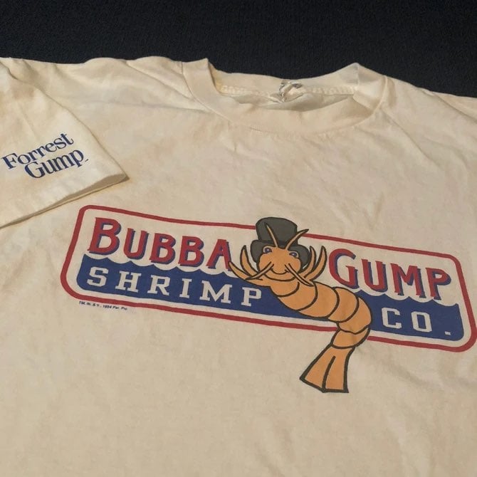 Vintage 1994 Forrest Bubba Gump Shrimp Co. Movie Promotional Logo Tee Shirt
