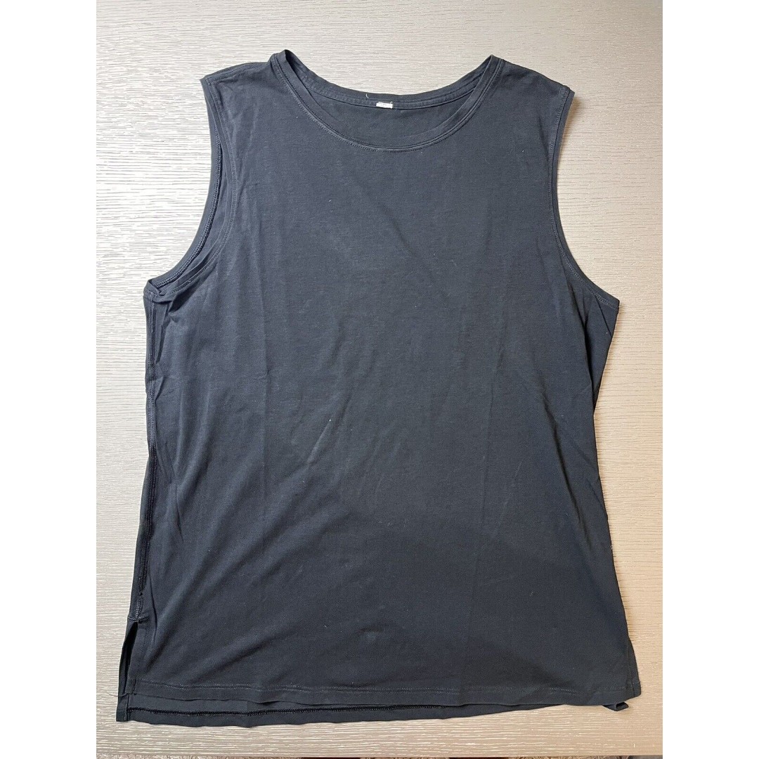 Lululemon Shirt Mens Medium Black Tank Top Muscle Tee Logo Lightweight Athletic