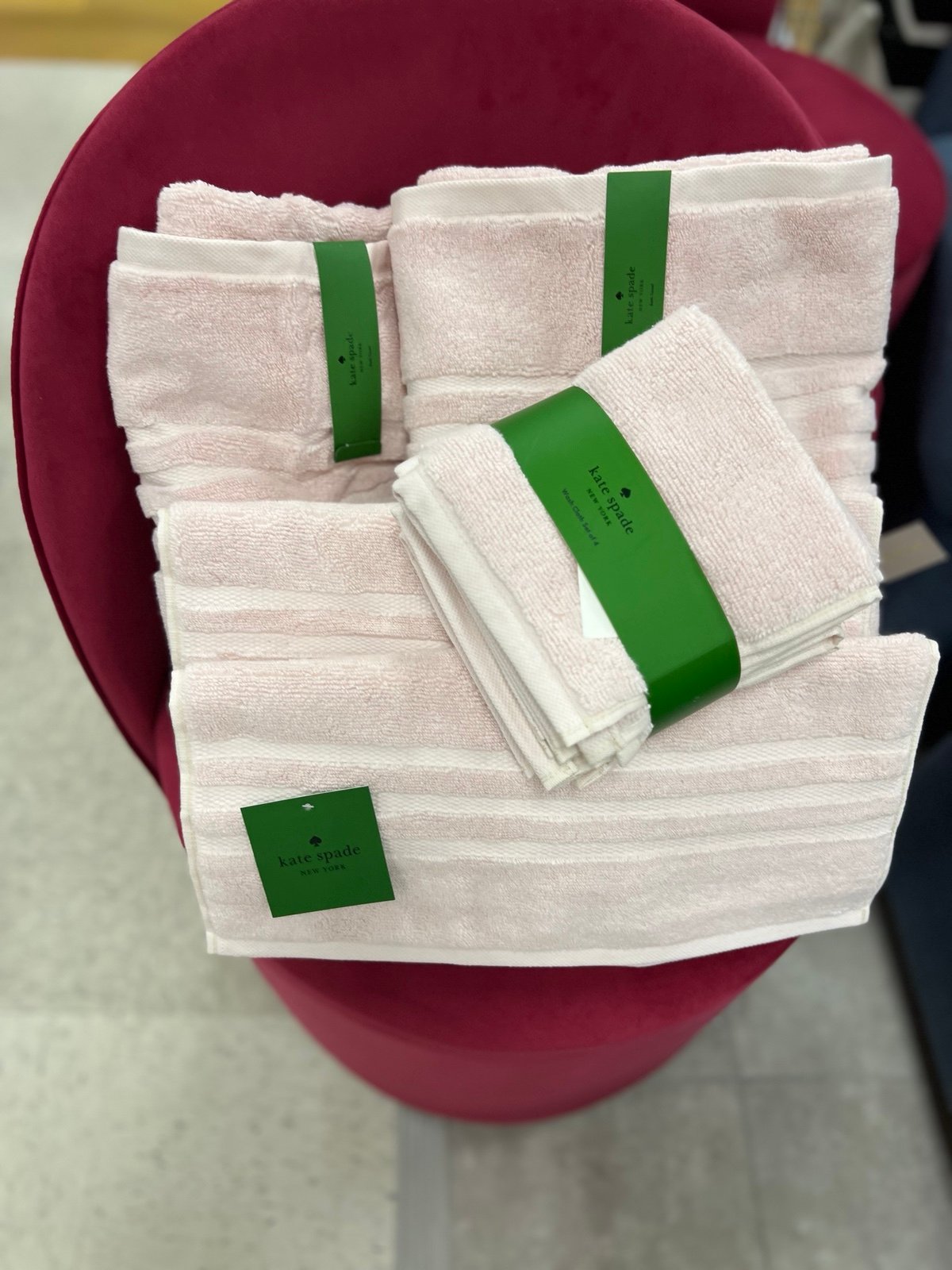 NWT Kate Spade 100% cotton, light pink towels