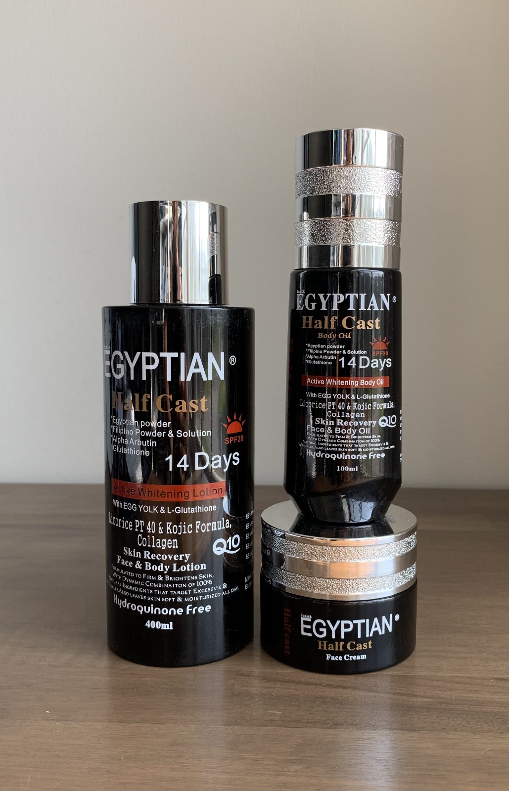 Egyptian half cast lotion set
