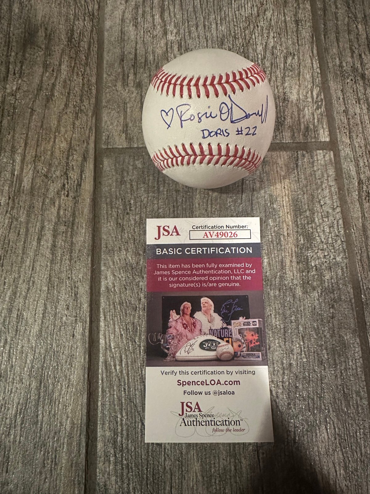 ROSIE O’DONNELL SIGNED OML BASEBALL AUTOGRAPHED JSA COA A LEAGUE OF THEIR OWN