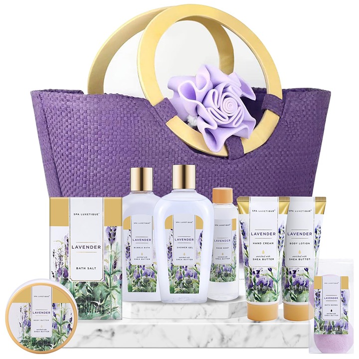 Spa Gifts for Women-10pcs Lavender Gift Sets with Body Lotion, Bubble Bath