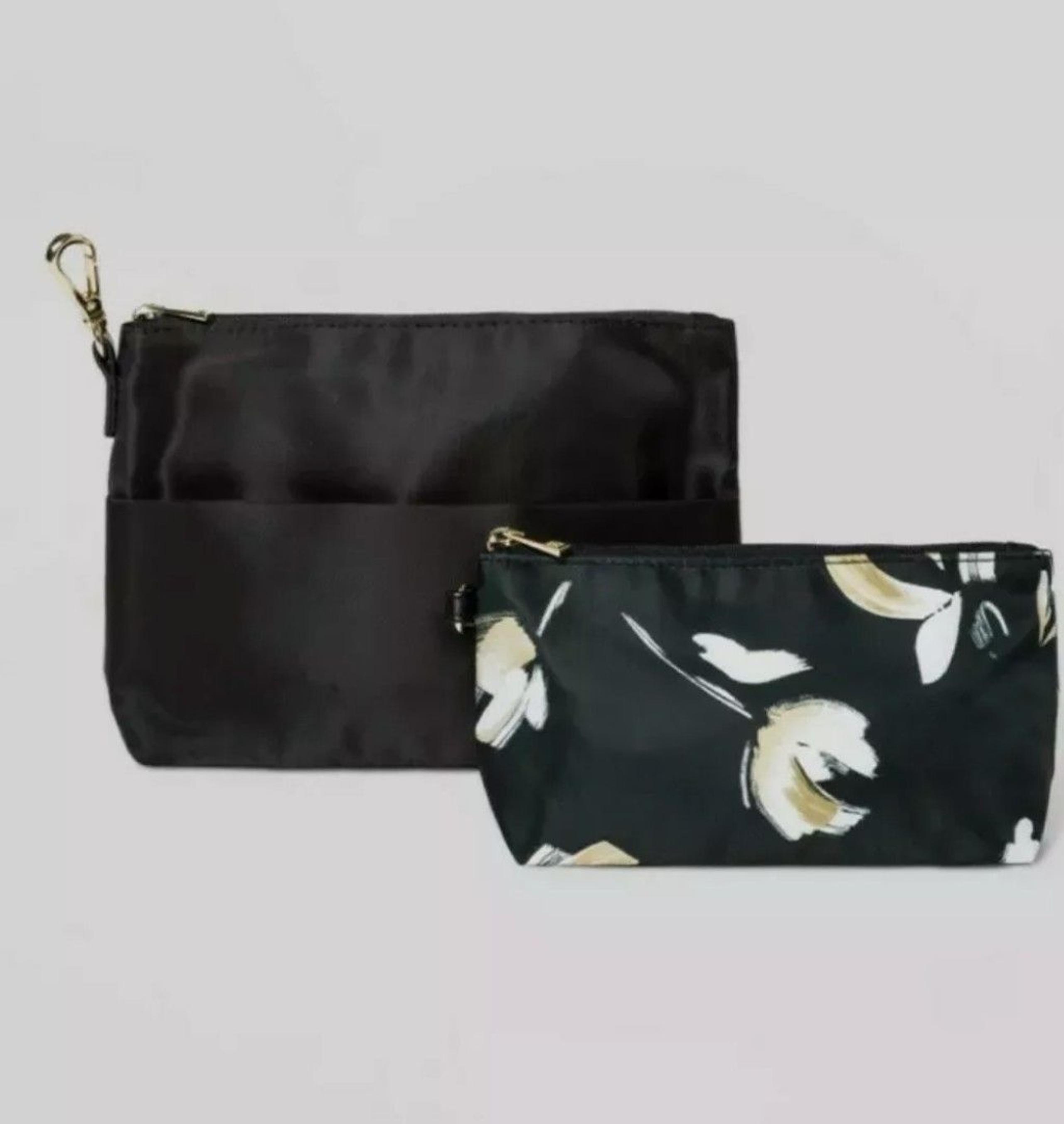 A New Day Black Floral Bag Organizer set of 2