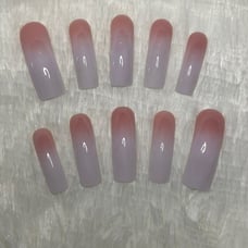 Pink n White Curved Press On Acrylics