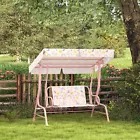 Kids Patio Swing, 2-Seater Outdoor Porch Swing Chair, Pink