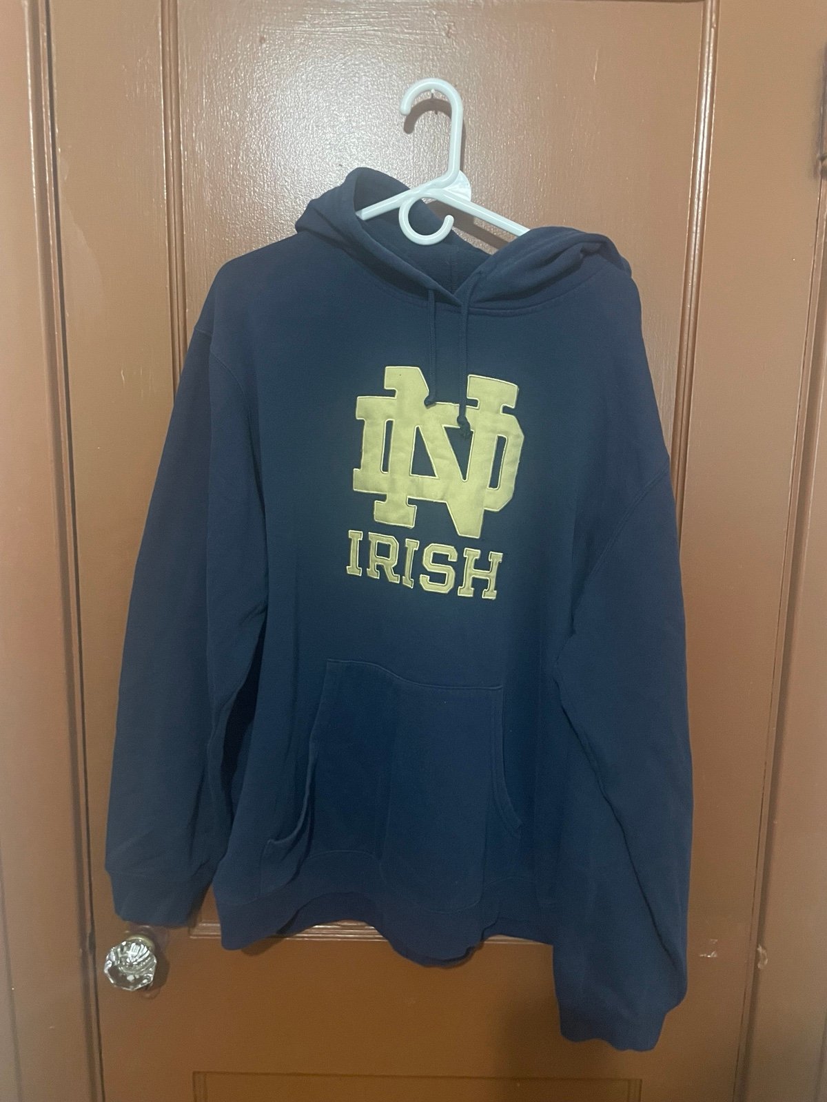 Vintage Large Norte Dame Adidas Hoodie