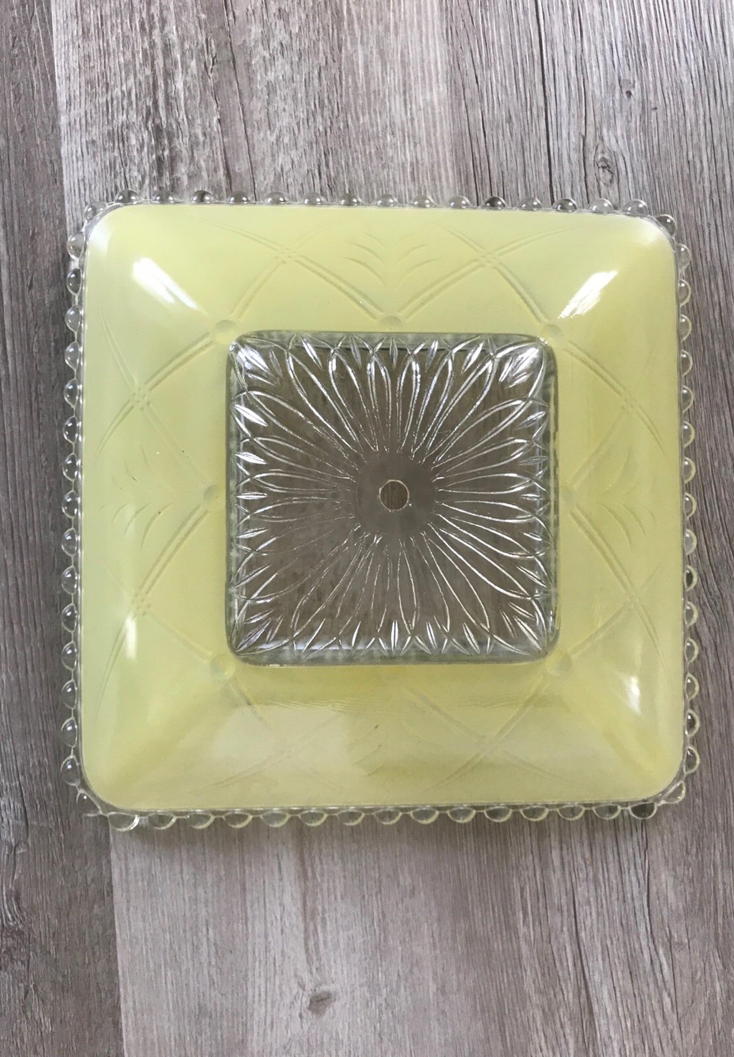 Vintage yellow square light shade