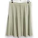 Vintage Pleated Skirt Pale Green Coquette Zip-Up Women Office School Preppy