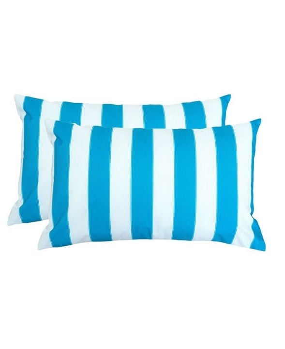 *CLEARANCE* Homey Cozy Olivia Stripe Outdoor Pillow - Aqua 0241