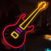 Fun Bright Red / Yellow Electric Guitar LED Night Light Music Concert Wall Decor