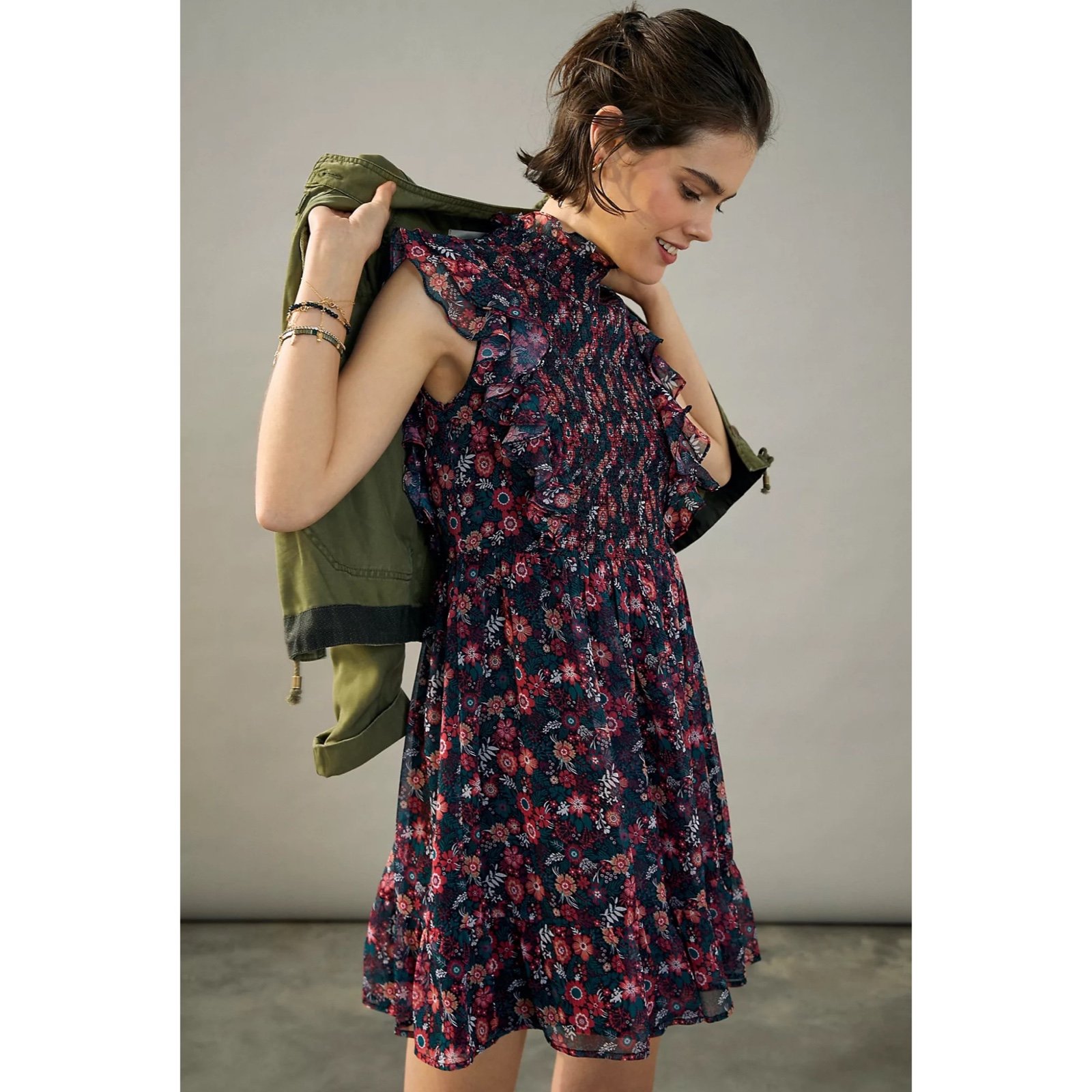 Anthropologie Katya Ruffled Mini Dress NWT - L