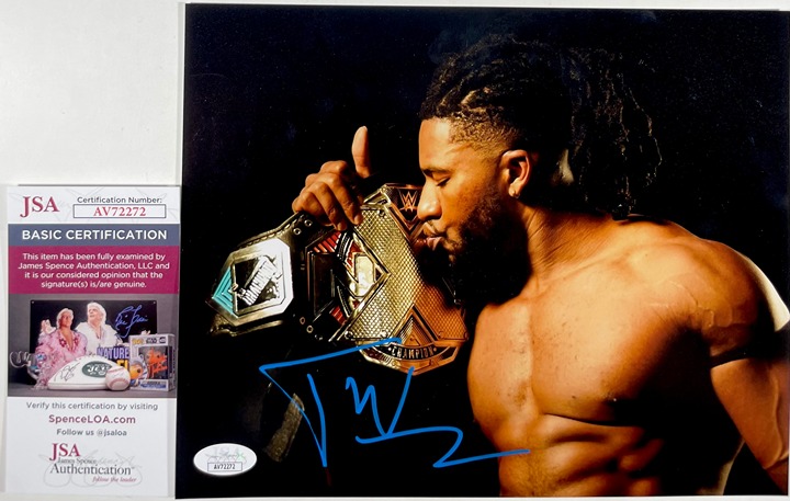 WWE NXT Trick Williams Signed Championship Belt 8x10 Photo D Autograph JSA COA