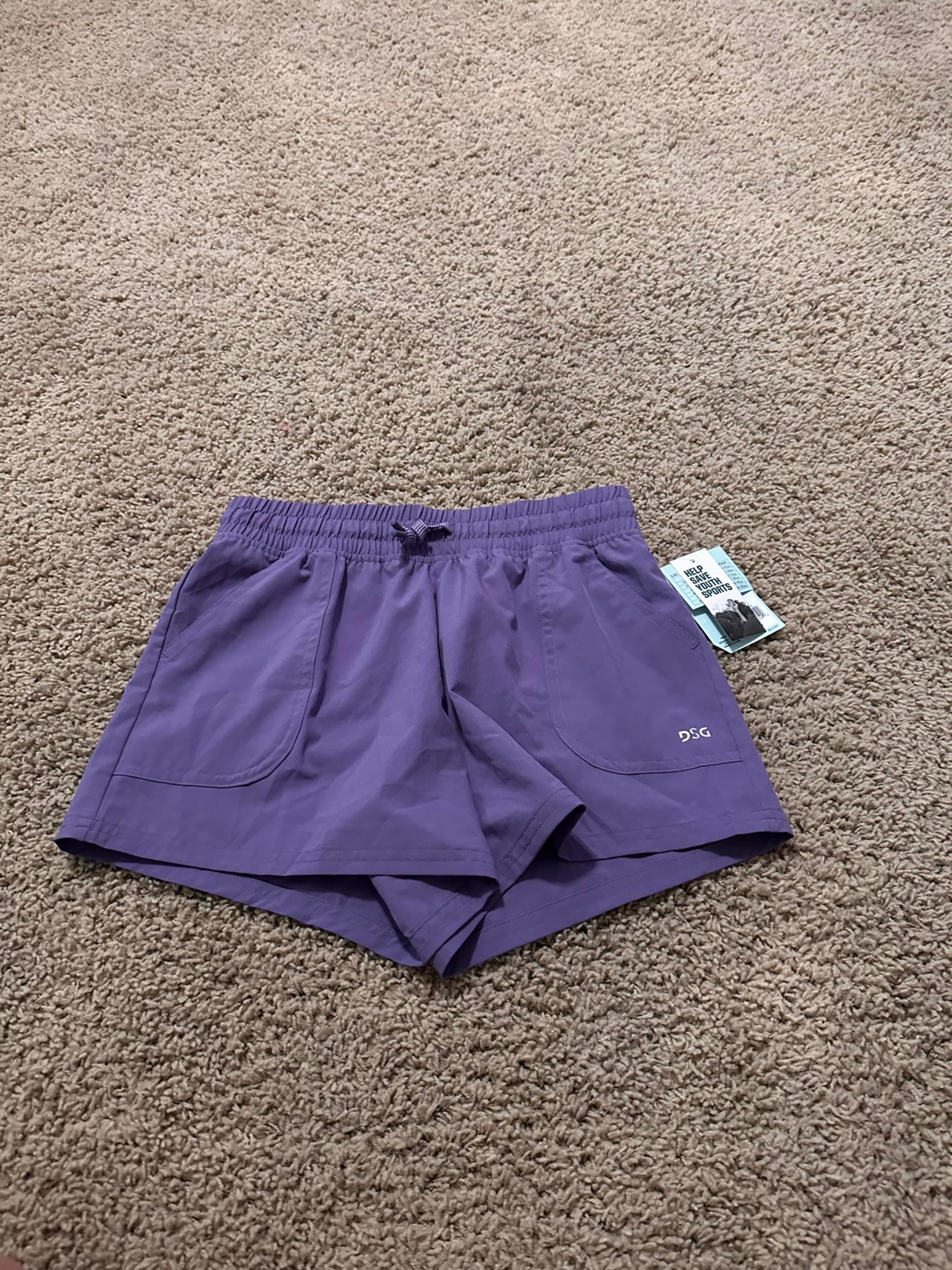 New girls DSG women’s high rise purple running athletic shorts retail $19 YLG