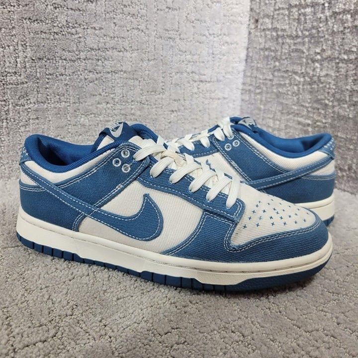 Nike Dunk Low SE Sashiko Men’s Size 8 US Industrial Blue Casual Shoes DV0834-101
