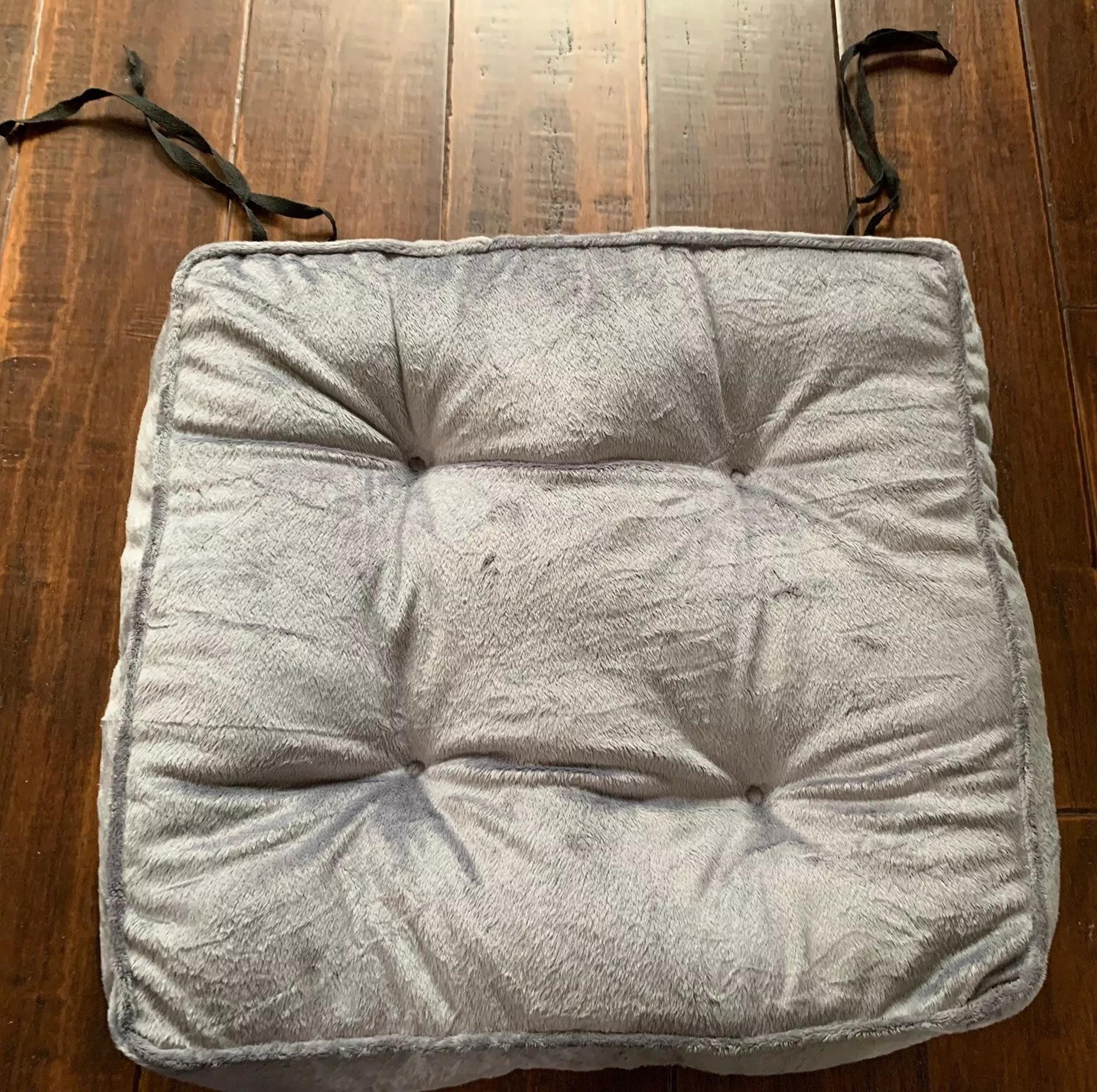 17" x 17"(Grey) Soft Thick Seat Pad Cushion Pillow with Ties