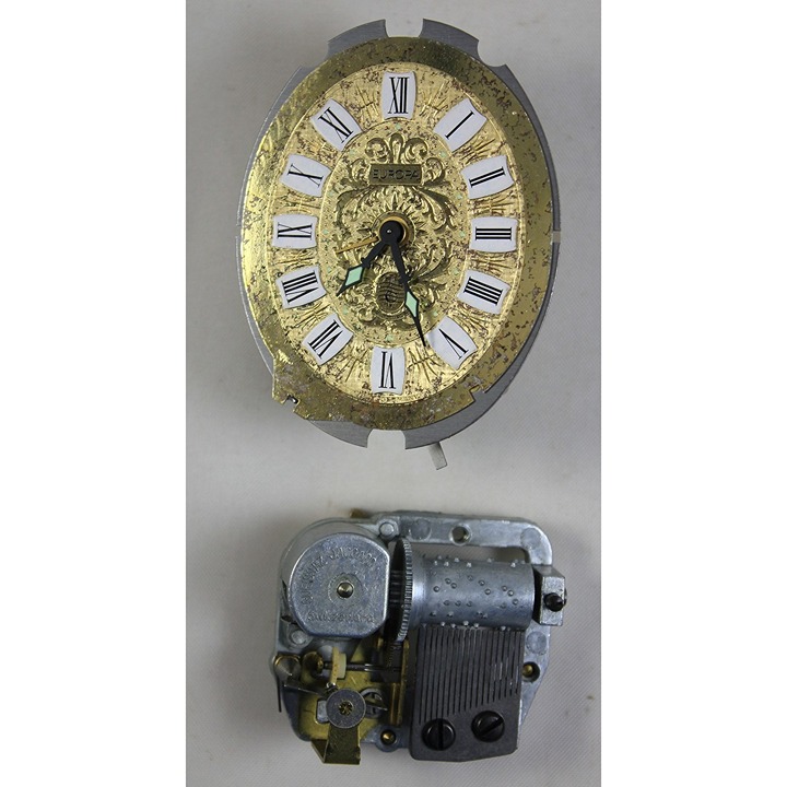 Vintage Europa Germany Working Musical Alarm Clock Movement w/Musical Movement