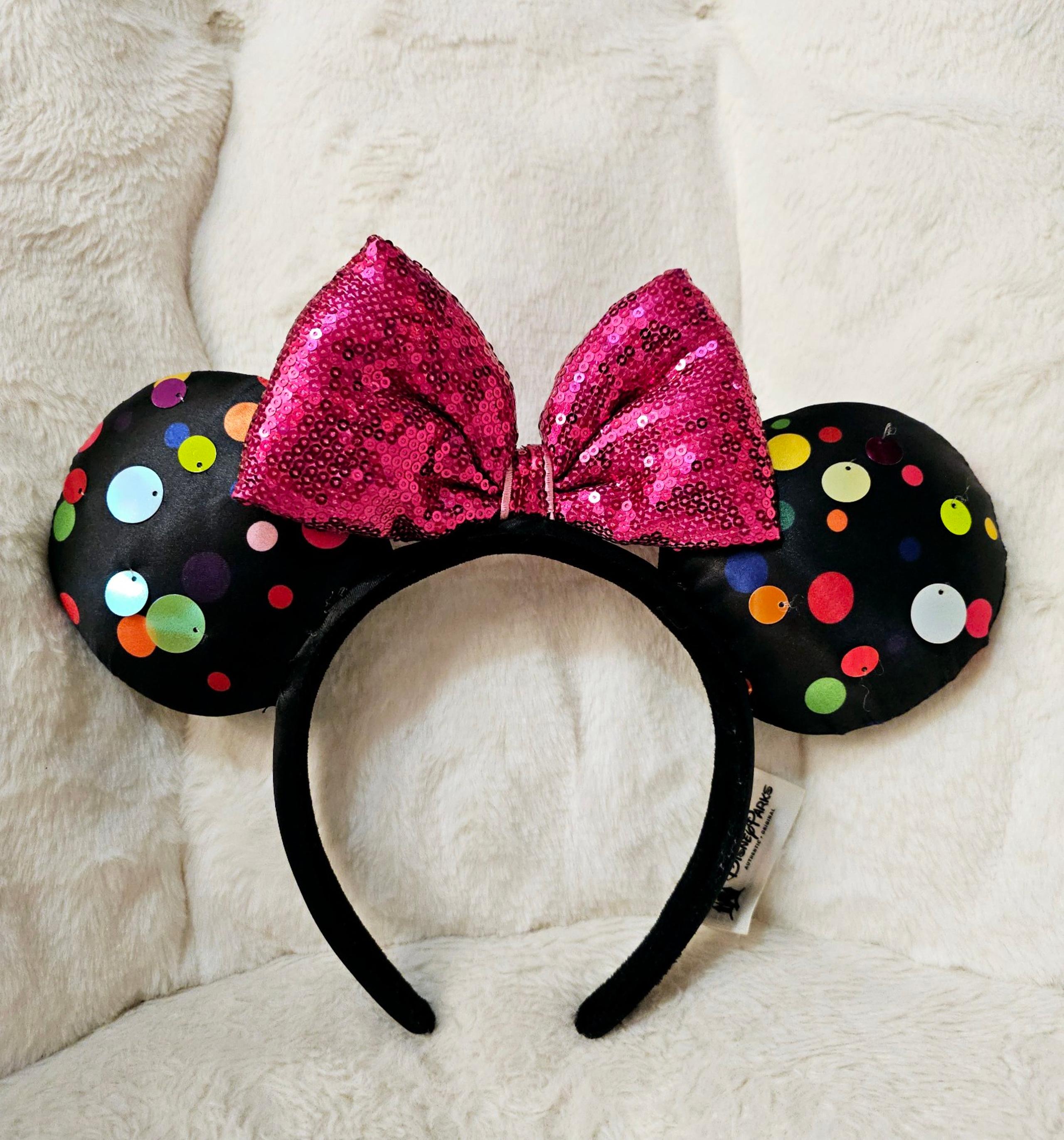 Disney Park Minnie Mouse Rainbow Polka Dots Ears