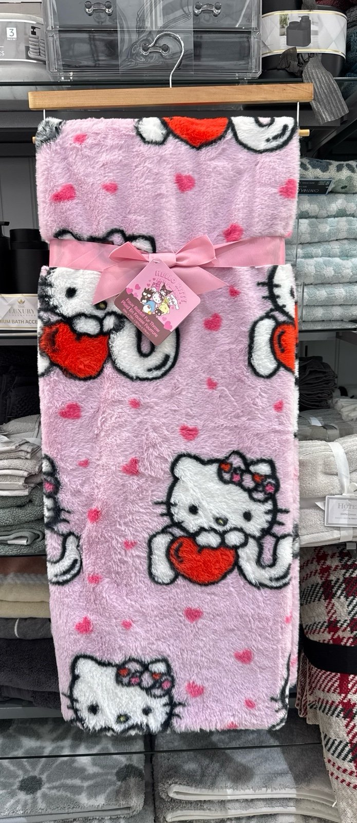 Hello Kitty Valentines Blanket Faux Fur