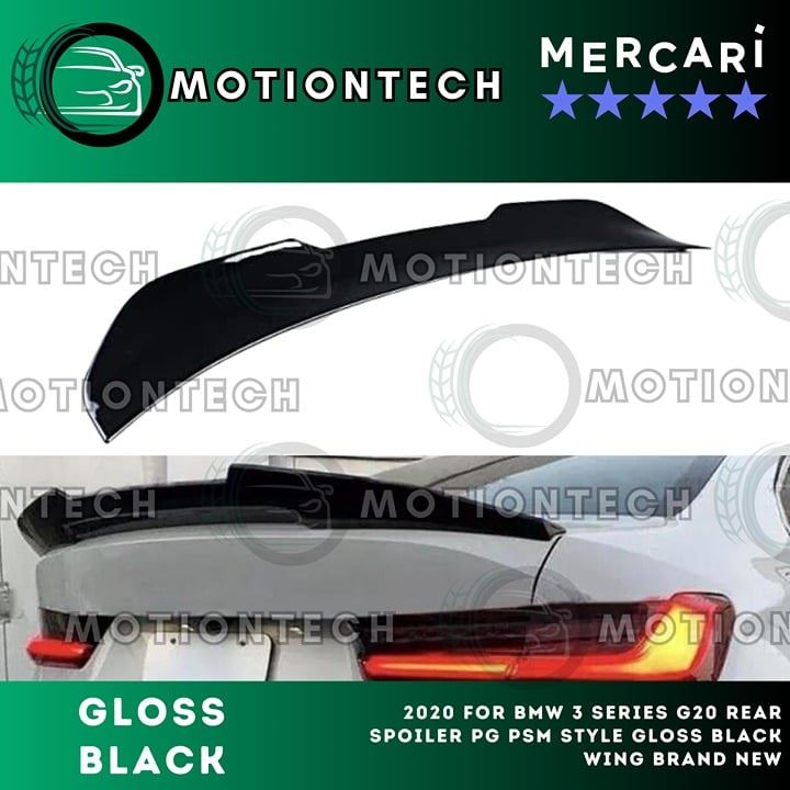 2020 For BMW 3 Series G20 Rear Spoiler PG PSM Style Gloss Black Wing Brand New