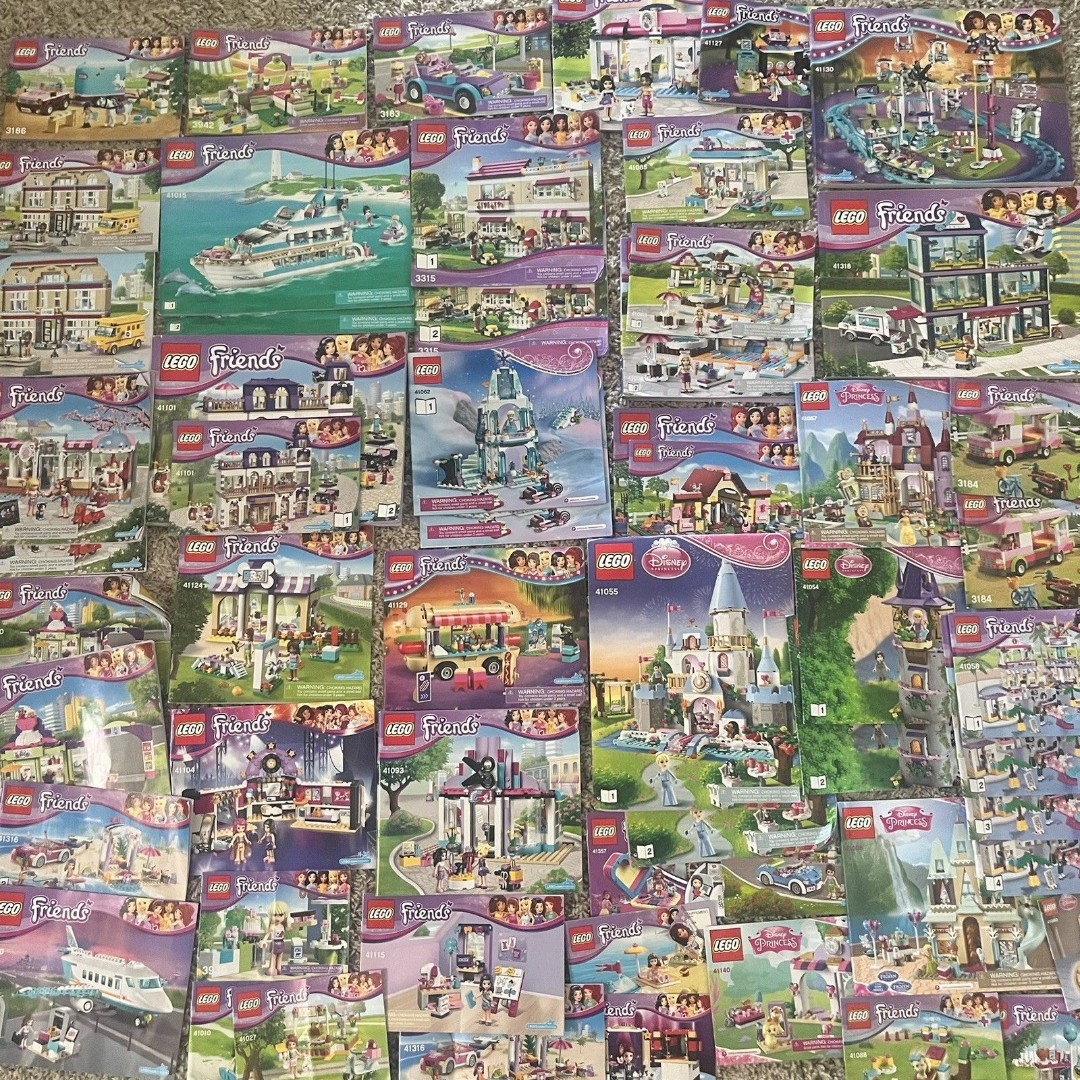 Lego Friends & Disney Princess Instruction Manuals Guides Lot Of Over 50