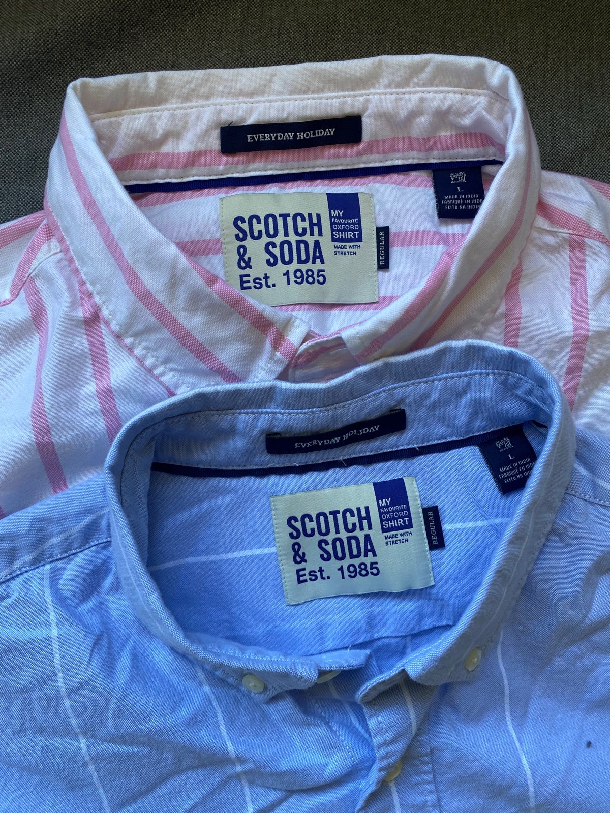 Bundle of two Scotch & Soda Mens Long Sleeve Button Down Oxford shirts