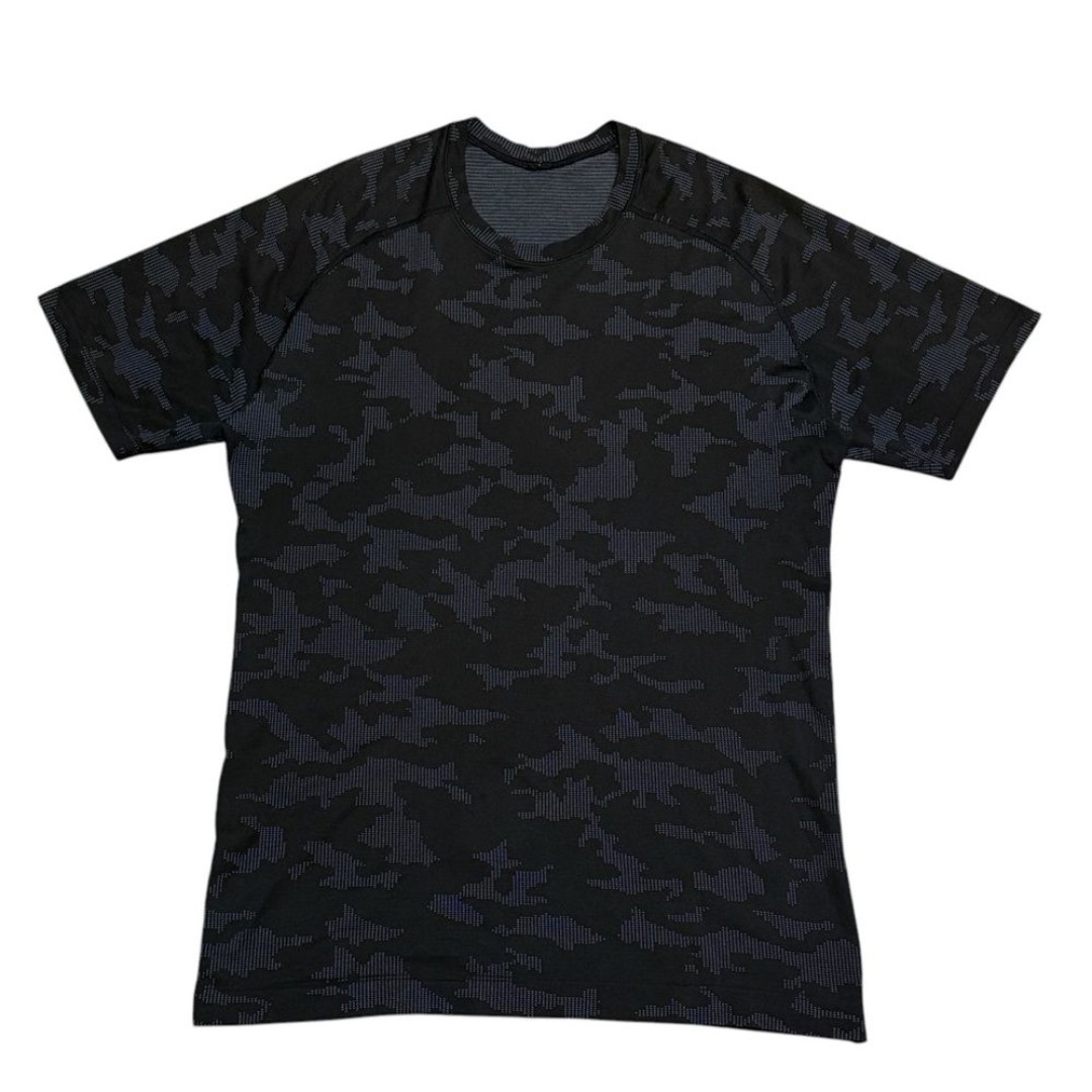 Lululemon Camo Asphalt Grey Black Print Metal Vent Tech SS 2.0 Men’s Sz L