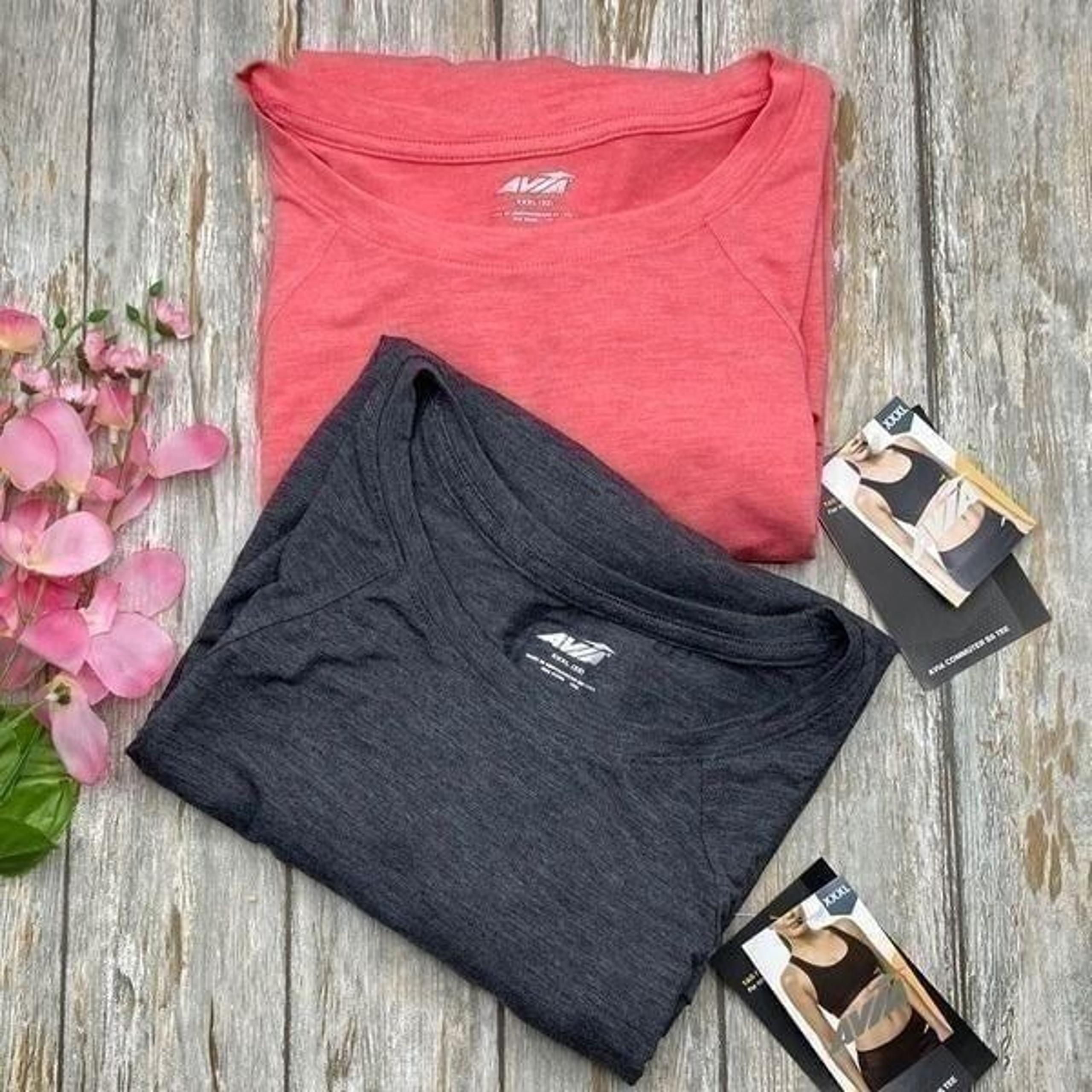 Women’s Shirt Sleeve Active Athletic T-Shirt 2-Pack Size XXXL