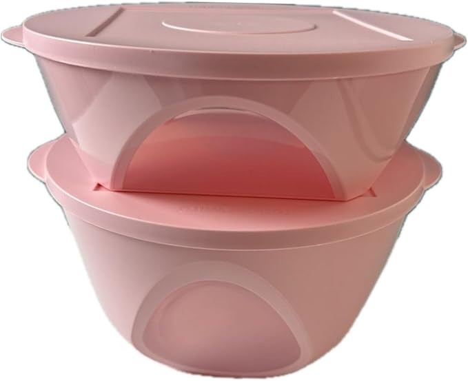 Clear Window Impressions Serving Bowl 10.5 Cup Pink Small & Bowl Large