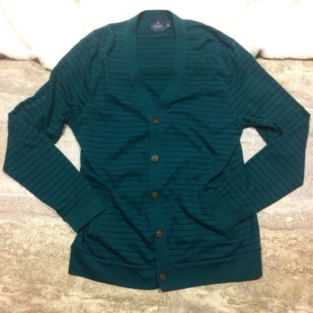 UO Hawkings McGill Teal Stripe Cardigan
