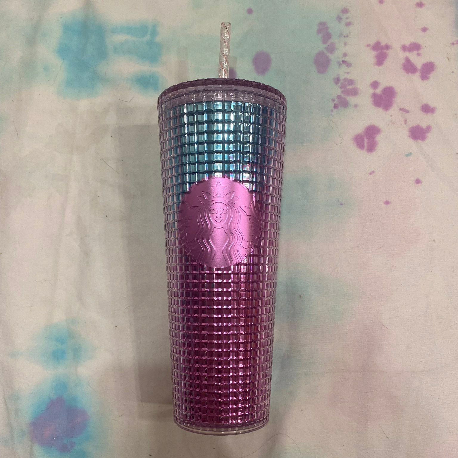 Starbucks Tumbler Sequin Rare Summer 2021 Ombre Pink Teal