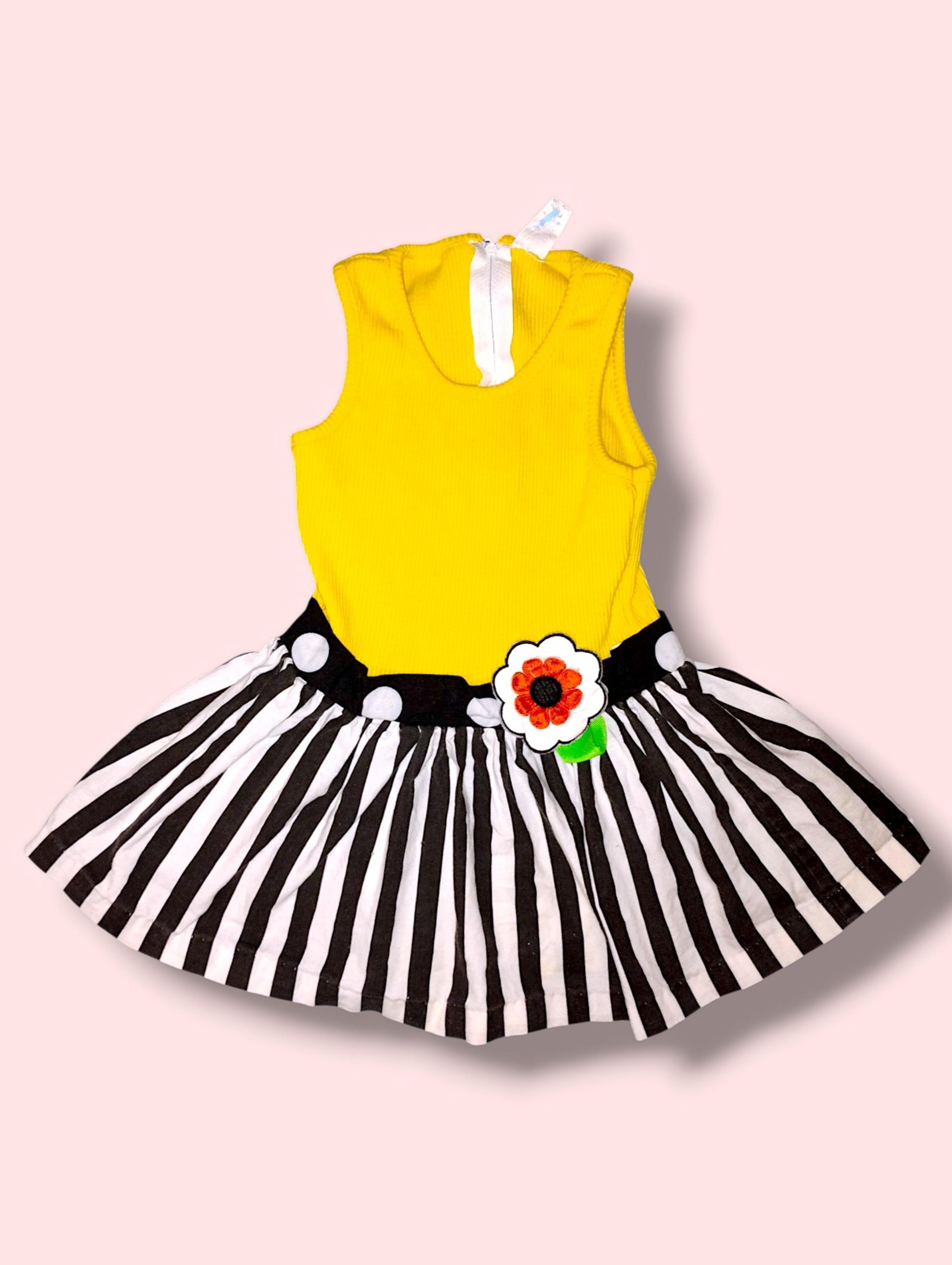 Vintage 1980s Early 1990s Contrast Tank Dress VGUC 3t