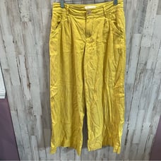 Anthropologie Yellow Linen Blend Wide Leg Pants
