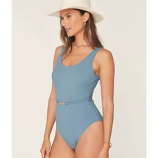 Andie Swim the Molokai Ribbed One Piece in Blue XS Tall NWT
