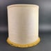 Textured Fabric Barrel Lamp Shade 12.25 Tall Tan Yellow Gold Fringed Trim